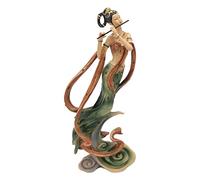 Zonizforceal Ancient Beauty Statue Resin Classical Beautiful Women Figurine Chinese Style Decorative Sculpture with Ribbon Line Design for Home Office Hotel Study Living Room Entrance Hall (Flute)