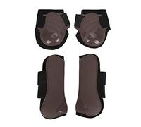 Zonizforceal Horse Legguard Leg Protector, PU Thickened Shell with Elastic Cushioning Inner Pad, for Jumping Training and Obstacle Courses, Neoprene Lining, Front & Rear Set (A set of XL)