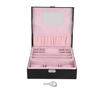 Zonizforceal Jewelry Box Earrings Display Case, Jewelry Storage Box with Removable Pillow for Bracelets Watches Cufflinks, Elegant Artificial Leather Organizer for Home Wedding Gift