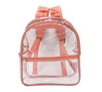 Zonizforceal PVC Transparent Backpack, Clear Backpack for School and Travel, Large High Capacity Zipper Closure Bag with Internal Visibility for Concerts Beach Shopping (Pink)