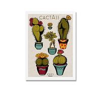 ZONJEE Cactus Mushroom Carrot Sexy Butt Vintage Art Print Poster Mushroom Wall Art Woodland Decor Kitchen Canvas Print Painting (Color : B, Size : A4 21x30cm no frame)
