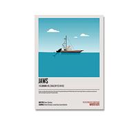 ZONJEE Minimalist Retro Poster Shark Classic Movie Poster and Prints Canvas Painting Wall Art Picture for Living Room Home Decor (Color : As Shown, Size : 50x70cm No Frame)