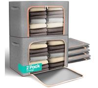 ZONJIE 2 Pack Clothes Storage Bags 66L Thick Oxford Fabric Stacking