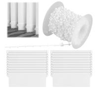 ZONJIE 20Pcs Vertical Blind Weights and 10m Chains, Replacement Vertical Blind Slats 127 mm Blinds Repair Parts