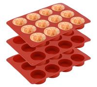 ZONJIE 3 Packs Round Silicone Moulds, Mini Cheesecake Moulds for Cake Pops, Soap Mold, Bath Bomb, Cheesecake, Chocolate Cover Mold