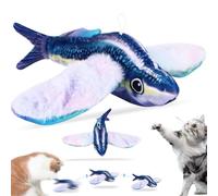 ZONJIE Cat Toys, Flapping Wings Sparrow Catnip Toys, Vivid Chirping, Simulation Bird Interactive Cat Toy for Kitten Kitty Exercise, Fluffy Plush Dog Toy, Touch Activated, Rechargeable (Purple)