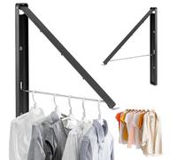 ZONJIE Foldable Coat Hangers Wall Mounted Clothes Rail, Retractable Drying Rack, Coat Hanger Racks Dryer Aluminum Hanging Rod, Wardrobe Hooks 0.43'' 1.1CM Thickness Space Saving Laundry Racks