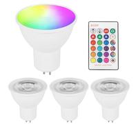 ZONJIE GU5.3 Light Bulbs Colour Changing - 4Pack 5W GU5.3 Smart Bulb Dimmable, 40W Equivalent, LED Spot Lights GU5.3 Bulbs with Remote Control, RGBCW Light
