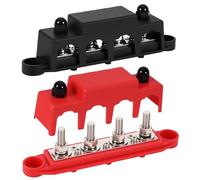 ZONJIE Heavy Duty Bus Bar 12V-48V DC Bus Bar Power Distribution Block, Block Battery Terminal Bus Bar with 5/16" (M8) 4-Posts Terminals Block with Cover for Automotive, Marine