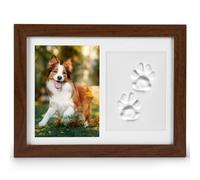 ZONJIE Paw Print Set Dog Picture Frame Dog Paw Tattoo Pet memorial Triple Photo Frame 10.7" × 8.3" Pet Paw Print Impression Kit Pawprint Making Kit Photo Display, Baby Handprint and Footprint Kit