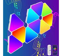 ZONJIE Triangle LED Light Panels - 10 Pack Triangle LED Lights for Gaming Setup Compatible with Google&Alexa, Smart Triangle Wall Light APP/Remote Controlled Sync to Music for Room (Wall Deco)