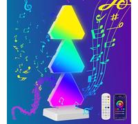 ZONJIE Triangle Light Panels, RGB Gaming Lights for Gaming Setup, DIY Triangle LED Wall Lights Music Sync with APP and Remote Controlled Smart Triangle Gamer Room Decoration Modular Lamp (Desktop*3)