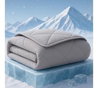 ZonLi Cooling Blanket for Hot Sleepers, 60"x80" Twin Size, Q-Max 0.5 Lightweight Cool Touch Breathable Summer Blanket for Night Sweats, All-Season Cold Blankets, Mist Gray