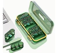 Zonlong Weekly Pill Dispensers/Organizer , 3 Times A Day, 7 Day Pill Box/Container, Large Compartments Travel Moisture-Proof Medicine Case for Fish Oil Vitamins Pills (Transparent Green)