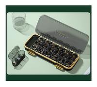 Zonlong Weekly Pill Organizer/ Dispensers, 3 Times A Day, 7 Day Large Compartments Travel Pill Container/ Box, Moisture-Proof Medicine Case for Fish Oil Vitamins Pills (Transparent Black)