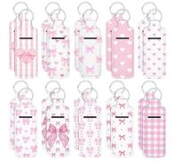 zonmaxmizky 20pcs Pink Valentine'S Day Team Gifts Lipgloss Holder Keychain Chapstick Holder Lip Gloss Holders Keychain Galentines Day Present