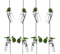 zonmaxmizky 8 Pieces Hanging Propagation Stations with Mini Rope, Glass Wall Planters for Indoor Plants Hydroponics, Propagation Tubes Jars for DIY Propagation Station