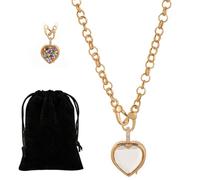 zonmaxmizky Locket Pendant Necklaces Heart Shape Memory Locket Charms Necklace for Photos Ashes Pet Remembering the People and Things You Love