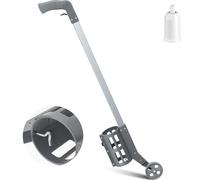 Zonon 1 Piece Industrial Wheeled Marking Wand for Line Paint Stripe Ground Marking Spray Paint Wand for Survey Painting Spray Stick Line Marking Applicator, Side Push, Grey
