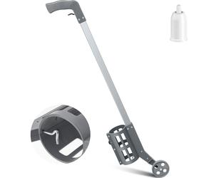Zonon 1 Piece Industrial Wheeled Marking Wand for Line Paint Stripe Ground Marking Spray Paint Wand for Survey Painting Spray Stick Line Marking Applicator, Side Push, Grey