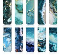 Zonon 10 Pieces Magnetic Bookmarks Magnet Page Markers Assorted Book Markers Durable Magnetic Page Clip for Students Teachers Reading (Ocean)