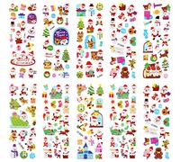 Zonon 10 Sheets 3D Puffy Stickers - Christmas Theme Stickers Include Christmas Tree, Santa, Snowman, Snowflakes, Reindeer - Decals for Kids, Toddlers, Kindergarten Supplies