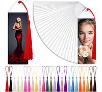 Zonon 100 Pieces 2 x 6 Clear Plastic Bookmark Sleeves with Tassels Vinyl Photobooth Bookmark Covers Blank Strip Display Holder Laminating Pouches for DIY Gift Tags School Office Party Favors