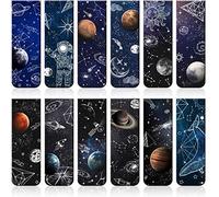 Zonon 12 Pieces Magnetic Bookmarks Space Moon Roaming Bookmarks Magnetic Page Clip Space Assorted Book Markers Set for Teachers Students Reading School Office Home Supplies, 12 Styles