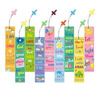 Zonon 18 Pcs Christian Bookmarks for Kids Bible Verses Religious Gift Scripture Inspirational Quotes Bookmarks Page Markers Supplies Sunday School Gifts Church Supplies for Teacher