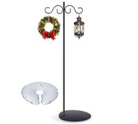 Zonon 1pcs 74 Inch Shepherds Hooks for Outdoor, Adjustable Double Bird Feeder Pole Heavy Duty Hummingbird Feeder Stand with Flat Base and Water Weight Bag for Indoor Outdoor Hanging