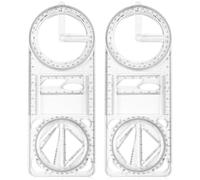 Zonon 2 Pack 6 Inch Protractor, Multifunctional Drawing Ruler Rotatable Mathematical Function Math Geometry Ruler Set, 360 Degree Protractor, Drafting Tools, Large Circle Protractors (Upgrade)