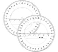 Zonon 2 Pack 6 Inch Protractor, Multifunctional Drawing Ruler Rotatable Mathematical Function Math Geometry Ruler Set, 360 Degree Protractor, Drafting Tools, Large Circle Protractors(Classic)