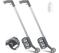 Zonon 2 Pack Industrial Wheeled Marking Wand for Line Paint Stripe Ground Marking Spray Paint Wand for Survey Painting Spray Stick Line Applicator, Side Push (Grey)