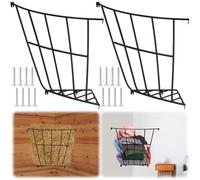 Zonon 2 Pcs Corner Hay Rack Slow 25.1 x 27.9 x 7.87 Wall Metal Hay Rack Feeding Horse Feeder for Blankets Space Between Bars Wall Mounted-Rack Holder for Livestock Goat Indoor Outdoor Uses