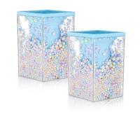 Zonon 2 Pieces Cute Bubble Pen Holder Multi-purpose Desktop Organizer Kawaii Office Supplies Pastel Desk Accessories Stationery Makeup Brush Holder with Bubble Ball(Blue)