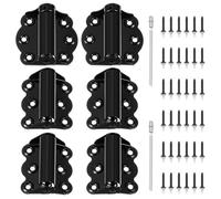 Zonon 2 Sets of Self Closing Door Hinge 2 3/4" Heavy Duty Steel Each Set Including 1 Pcs Adjustable Self Closing Hinge and 2 Pcs Unadjustable Spring Loaded Hinges for Interior Exterior Doors (Black)