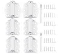 Zonon 2 Sets of Self Closing Door Hinge 2 3/4" Heavy Duty Steel Each Set Including 1 Pcs Adjustable Self Closing Hinge and 2 Pcs Unadjustable Spring Loaded Hinges for Interior Exterior Doors(White)