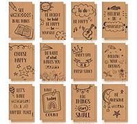 Zonon 24 Pcs A6 Pocket Notebooks Bulk Gift Inspirational Mini Notebook Bulk Lined Small Colorful Journal Onboarding Gift Notepad Journal for Writing Teacher Office Coworker Prize(Kraft Style)