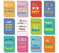 Zonon 24 Pcs Mini Colorful Notebooks, Funny Motivational Journals Notepads Inspirational Notepads Small Pocket Notebook for Kids Teacher School Office Gift Bulk Prizes Travel Supplies(Colorful Style)