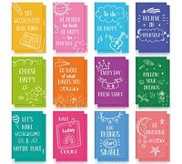 Zonon 24 Pcs Pocket Mini Notebooks Bulk Gift Christmas Mini Notebook Bulk Small Colorful Journal Christmas Onboarding Gift Motivational Notepad Journal for Teacher Office Prize(Happy Style)