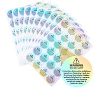 Zonon 240 Pieces Holographic Candle Warning Labels Wax Melt Safety | For Jars Tins Containers, Round Stickers with Rainbow Iridescent, Safety Instruction Text, Handmade Candle Making Supplies
