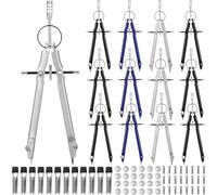 Zonon 30 Pcs Compass for Geometry Drawing Compass Metal Compass with Extra Refills and Circle Drawing Tool for Math Drafting Measuring Woodworking Office, 3 Colors (30)