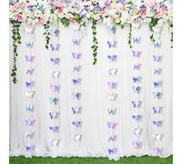 Zonon 4 Pieces 3D Butterfly Hanging Garlands Decoration Butterfly Paper Party Streamers Backdrop for Wedding Birthday Fairly Baby Shower Holiday Party Decorations (2.8 x 2.4 Inches)