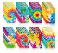 Zonon 48 Pcs Mini Tie Dye Notepads Bulk Blank Mini Spiral Notebooks Pastel Art Party Note Pads for Tie Dye Birthday Party Goodie Bag Fillers Classroom Rewards