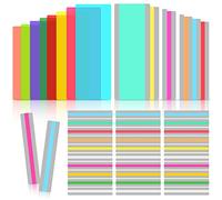 Zonon 48 Pieces Guided Reading Highlight Strips with 3 Sizes Colored Overlay Reading Tracking Rulers Colorful Bookmarks Help with Dyslexia for Kids Children Students Teachers Supplies