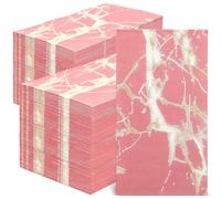 Zonon 50 Pcs Pink Marble Guest Towel Disposable Bathroom Napkins Decorative Paper Hand Towels Rustic Marbleized Guest Dinner Napkins for Room Wedding