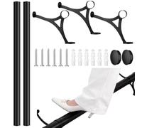 Zonon 6 ft Bar Foot Rail Kit Black Undercounter Mount Hardware and Tubing Complete Kit Foot Railing for Bar Dome End Cap Stainless Steel Black Finish for Kitchen Island Indoor Outdoor