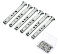 Zonon 6 Pack 4 Hole Die Cast T Shaped Pivot Bar Mental Window Pivot Bar Sturdy Window Replacement Parts for Home Replacement, 3 Inches