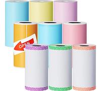 Zonon 9 Rolls of Thermal Printer Paper Just 3 Rolls of Adhesive 57 x 30 mm Mini Printing Paper Printable Stickers Compatible with P1 Mini Printer Peripage A6 Series(Classic Color)