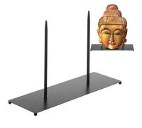 Zonon Black Metal Base for Sculptures Mask Stand Artifact Statue Statuette African Mask Egyptian Greek Statue Display Removable Stand 12" x 4" Pin 8" for Collections Decorations
